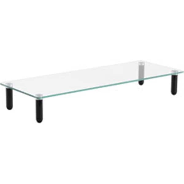 Upgrade 3 x 22 x 8.3 in. 4 Leg Single Shelf Glass Monitor Stand, Black UP2656446 - main